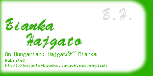 bianka hajgato business card